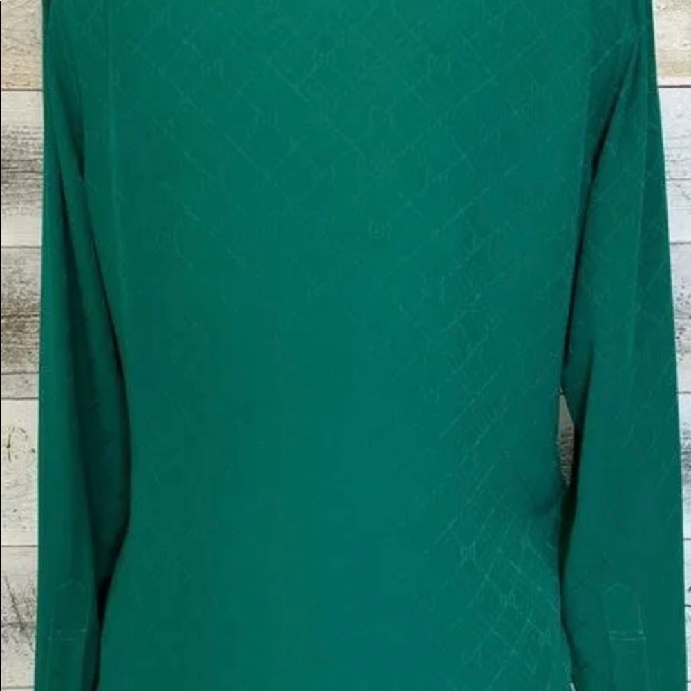 Gucci Green GG Check Silk Shirt Size 38 - Color: Green | Size: XS - WITH TAGS - Picture 3 of 5